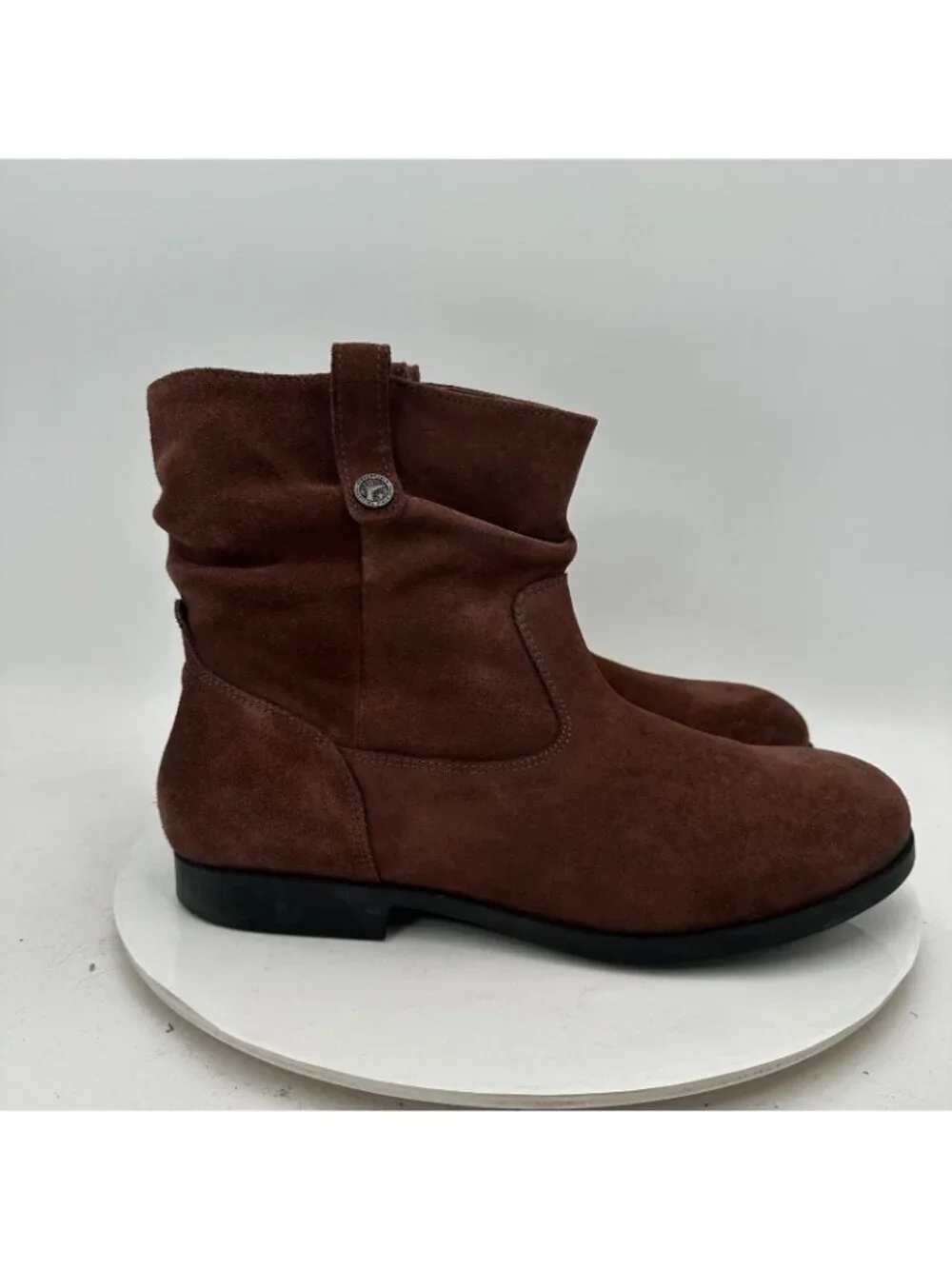 Birkenstock Sarnia Women Size 10 Espresso Suede Leather Pull On Ankle Boot